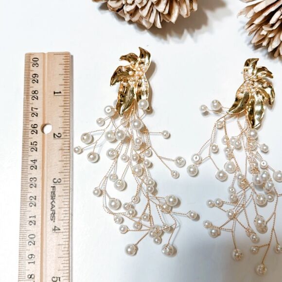 Flower  statement  earrings  M148 - Picture 6 of 7